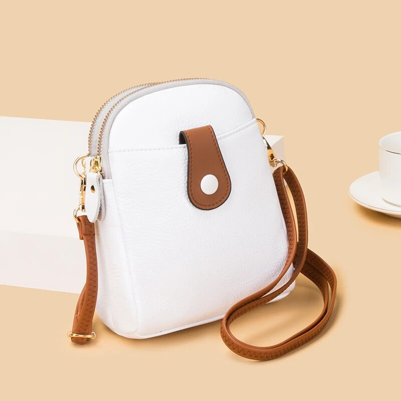 Naiste kott Uus kaasaskantav Messenger väike kott Mini mobiiltelefon käekotid Mood 100% lehma nahast koorekott Suure mahutavusega rahakott