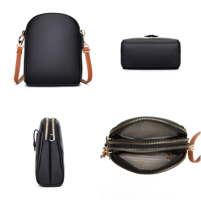 Naiste kott Uus kaasaskantav Messenger väike kott Mini mobiiltelefon käekotid Mood 100% lehma nahast koorekott Suure mahutavusega rahakott