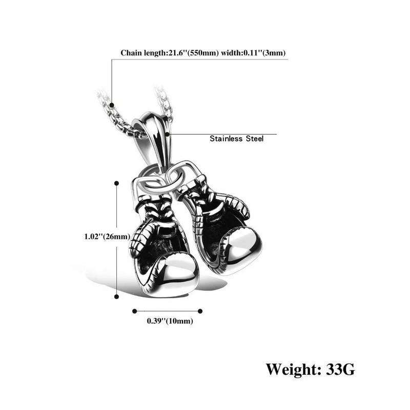 Sport fitness nakit Dvostruka boksačka rukavica privjesak ogrlica Chic muškarci Hiphop lančić ogrlica Cool muški nakit