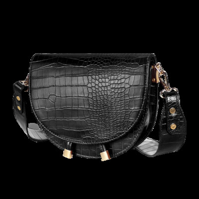 Buylor Γυναικείες τσάντες ώμου πολυτελείας Τσάντα με μοτίβο κροκόδειλου Γυναικεία τσάντα χιαστί μισή στρογγυλή δερμάτινη τσάντα Messenger PU