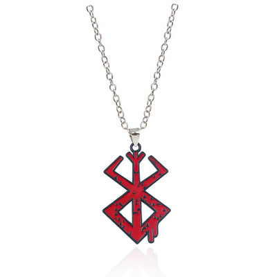 Anime Berserk Black Logo Ogrlica Guts Sword Logo Privjesci Unisex Bižuterija Dekoracija Ogrlica Rekviziti Poklon za Noć vještica