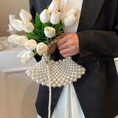 Γυναικείες τσάντες χιαστί για κορίτσια Mini Tote Πορτοφόλια και τσάντες με πλεκτά μαργαριταρένια γυναικεία τσάντα ώμου