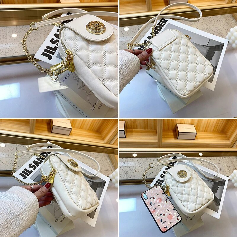 Naiste käekotid Kahekihilised disainerid pöörlevad metallist lukuga õlakotid Mood Uus luksusbrändi naiste käekott