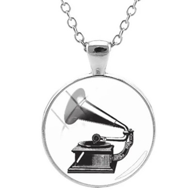 JWEIJIAO Šareni diskovi Ogrlica Disk s pločama Klasična glazba Simbol Privjesci Privjesak Hiphop Lanac noćni klubovi Punk Nakit H484