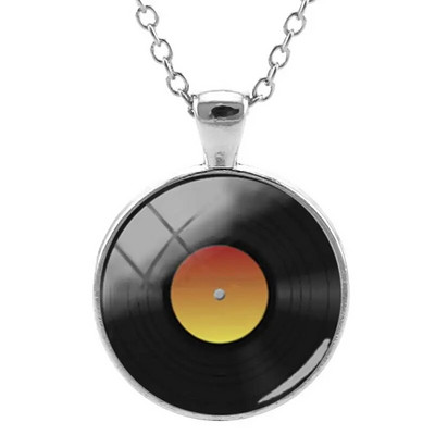 JWEIJIAO Šareni diskovi Ogrlica Disk s pločama Klasična glazba Simbol Privjesci Privjesak Hiphop Lanac noćni klubovi Punk Nakit H484