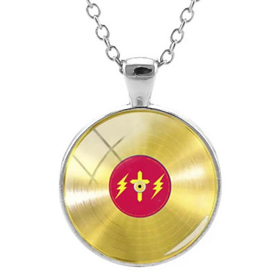 JWEIJIAO Šareni diskovi Ogrlica Disk s pločama Klasična glazba Simbol Privjesci Privjesak Hiphop Lanac noćni klubovi Punk Nakit H484