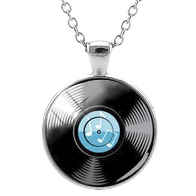 JWEIJIAO Šareni diskovi Ogrlica Disk s pločama Klasična glazba Simbol Privjesci Privjesak Hiphop Lanac noćni klubovi Punk Nakit H484