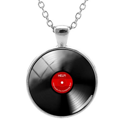 JWEIJIAO Šareni diskovi Ogrlica Disk s pločama Klasična glazba Simbol Privjesci Privjesak Hiphop Lanac noćni klubovi Punk Nakit H484