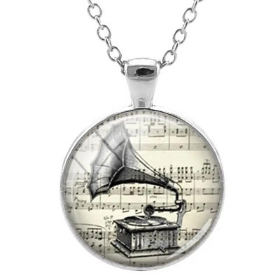 JWEIJIAO Šareni diskovi Ogrlica Disk s pločama Klasična glazba Simbol Privjesci Privjesak Hiphop Lanac noćni klubovi Punk Nakit H484