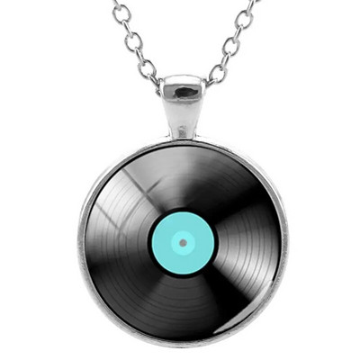 JWEIJIAO Šareni diskovi Ogrlica Disk s pločama Klasična glazba Simbol Privjesci Privjesak Hiphop Lanac noćni klubovi Punk Nakit H484