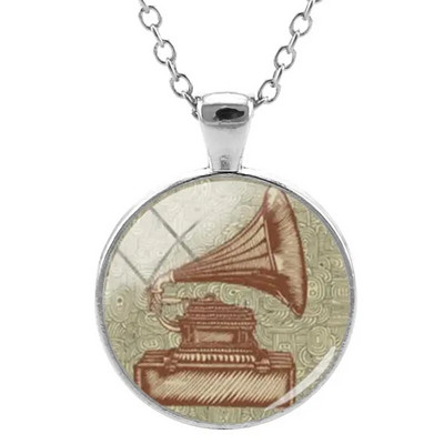 JWEIJIAO Šareni diskovi Ogrlica Disk s pločama Klasična glazba Simbol Privjesci Privjesak Hiphop Lanac noćni klubovi Punk Nakit H484