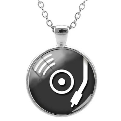 JWEIJIAO Šareni diskovi Ogrlica Disk s pločama Klasična glazba Simbol Privjesci Privjesak Hiphop Lanac noćni klubovi Punk Nakit H484