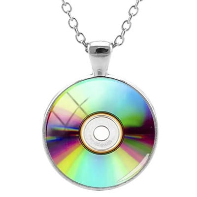 JWEIJIAO Šareni diskovi Ogrlica Disk s pločama Klasična glazba Simbol Privjesci Privjesak Hiphop Lanac noćni klubovi Punk Nakit H484