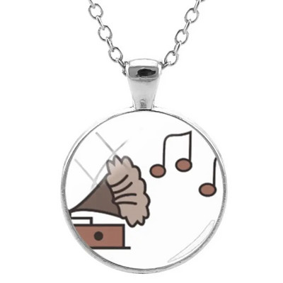 JWEIJIAO Šareni diskovi Ogrlica Disk s pločama Klasična glazba Simbol Privjesci Privjesak Hiphop Lanac noćni klubovi Punk Nakit H484