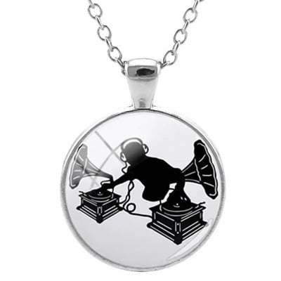 JWEIJIAO Šareni diskovi Ogrlica Disk s pločama Klasična glazba Simbol Privjesci Privjesak Hiphop Lanac noćni klubovi Punk Nakit H484