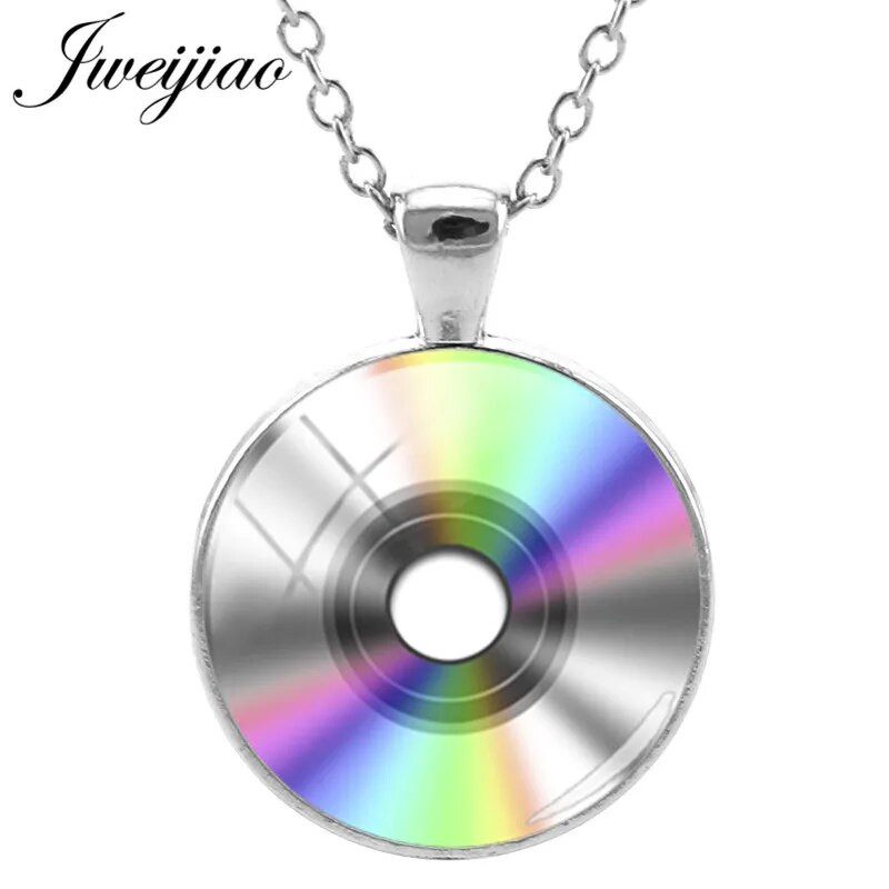 JWEIJIAO Šareni diskovi Ogrlica Disk s pločama Klasična glazba Simbol Privjesci Privjesak Hiphop Lanac noćni klubovi Punk Nakit H484