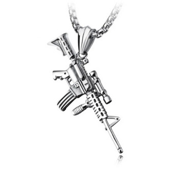 Μόδα AK-47 Κρεμαστό όπλο Uzi Κολιέ ανδρικό Rock Hip Hop Party Κοσμήματα Δώρο