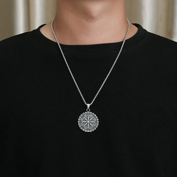 Σκανδιναβικό Viking Rune Amulet Ανδρικό κρεμαστό κολιέ από ανοξείδωτο ατσάλι ρετρό πανκ ανδρική αλυσίδα λαιμού Εξατομικευμένα μοντέρνα κοσμήματα μόδας