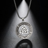 Teamer Vintage Men Ethnic Viking Κολιέ Warrior Scandinavian Amulet Valknut Odin's Symbol of Norse Runes Pendant κολιέ