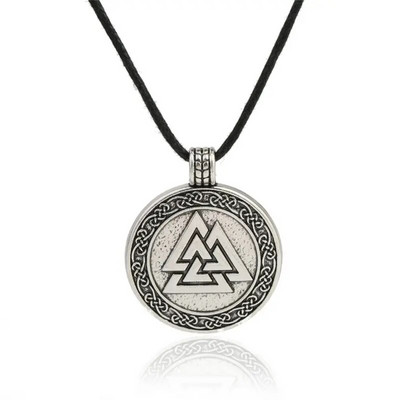 Teamer Vintage Men Ethnic Viking Κολιέ Warrior Scandinavian Amulet Valknut Odin's Symbol of Norse Runes Pendant κολιέ