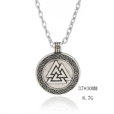Teamer Vintage Men Ethnic Viking Κολιέ Warrior Scandinavian Amulet Valknut Odin's Symbol of Norse Runes Pendant κολιέ