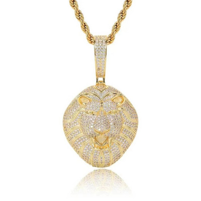 Hip Hop Bling Iced Out Zircon Lion Loomade ripats Kaelakee Meeste Naiste Rock Räpi trend Ehted Kingitused