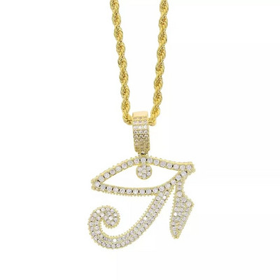 Horuse silmaripats inkrusteeritud tsirkoonkaelakeega Türgi kurja silma ehted meestele ja naistele hiphopi amuleti aksessuaarid kingitus