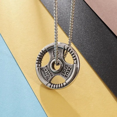 Tõstmise taldrikud kangi hantliplaadi ripats Meeste kulturismi jõusaali treening Harjutus kaelakee naiste jõusaali ehted;