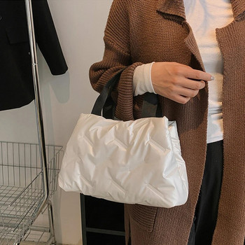 Φθινοπωρινή χειμερινή βαμβακερή τσάντα Casual γυναικεία τσάντα με βαμβακερή επένδυση Μαλακή μόδα Ζεστή μεγάλη χωρητικότητα μονόχρωμη για κορίτσια Ψώνια