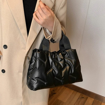 Φθινοπωρινή χειμερινή βαμβακερή τσάντα Casual γυναικεία τσάντα με βαμβακερή επένδυση Μαλακή μόδα Ζεστή μεγάλη χωρητικότητα μονόχρωμη για κορίτσια Ψώνια