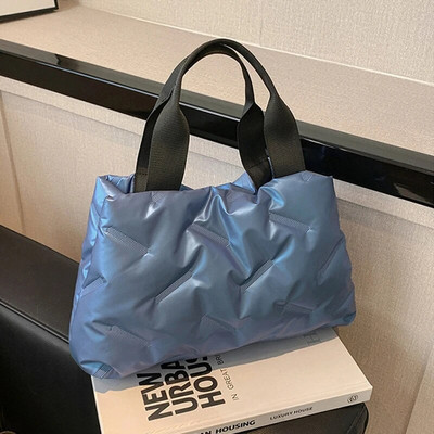 Sügistalvine puuvillane käekott vabaaja naiste puuvillase polsterdatud kott Pehme moodne soe suur mahutav ühevärviline tüdrukutele ostlemine