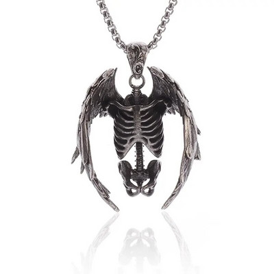 Colier vintage gotic Hell Reaper Scythe pandantiv cu demon mistic pentru bărbați, bijuterii de tendință de Halloween cu personalitate punk
