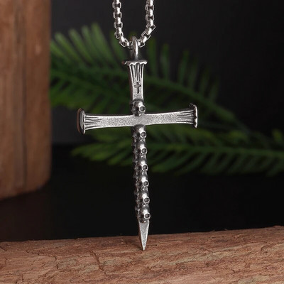 Colier vintage gotic Hell Reaper Scythe pandantiv cu demon mistic pentru bărbați, bijuterii de tendință de Halloween cu personalitate punk