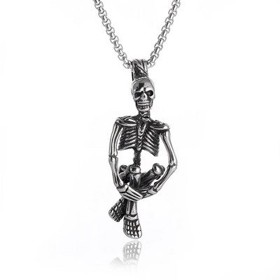 Colier vintage gotic Hell Reaper Scythe pandantiv cu demon mistic pentru bărbați, bijuterii de tendință de Halloween cu personalitate punk