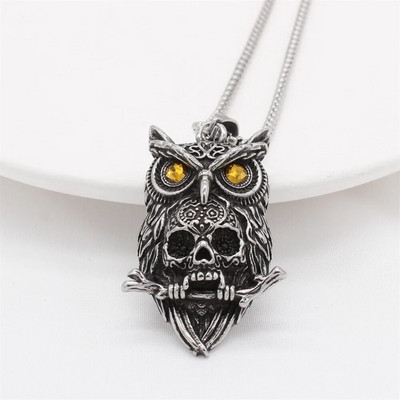 Colier vintage gotic Hell Reaper Scythe pandantiv cu demon mistic pentru bărbați, bijuterii de tendință de Halloween cu personalitate punk