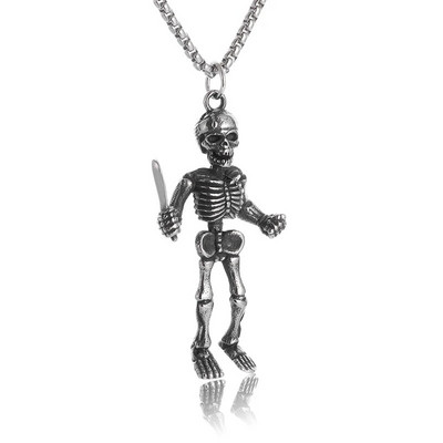 Colier vintage gotic Hell Reaper Scythe pandantiv cu demon mistic pentru bărbați, bijuterii de tendință de Halloween cu personalitate punk