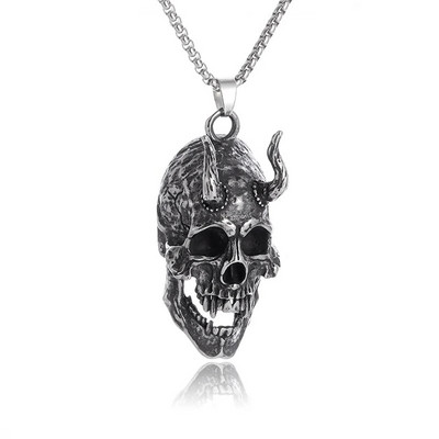 Colier vintage gotic Hell Reaper Scythe pandantiv cu demon mistic pentru bărbați, bijuterii de tendință de Halloween cu personalitate punk