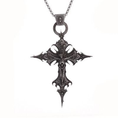 Colier vintage gotic Hell Reaper Scythe pandantiv cu demon mistic pentru bărbați, bijuterii de tendință de Halloween cu personalitate punk