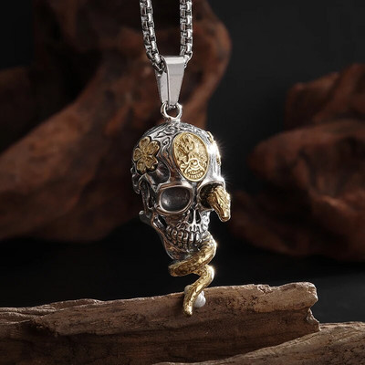 Colier vintage gotic Hell Reaper Scythe pandantiv cu demon mistic pentru bărbați, bijuterii de tendință de Halloween cu personalitate punk