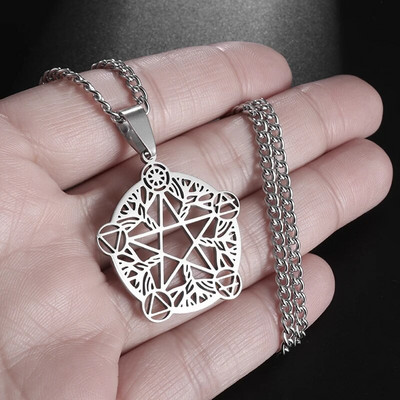 Senoviniai raganos mazgo karoliai nerūdijančio plieno stebuklingas mazgas Pagan Wicca simbolis pakabukas vyrams Moterų keltų mazgų papuošalai dovanos