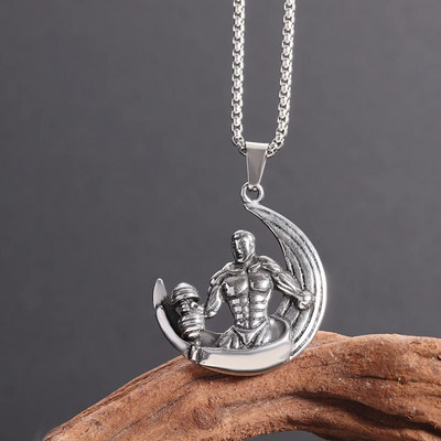 Hercules Hanteliai Muscle Man Fitness Pakabukas Nerūdijančio plieno Karoliai Vyrų Sporto Salė Sportas Charmer Papuošalai Kultūrizmo Dovana