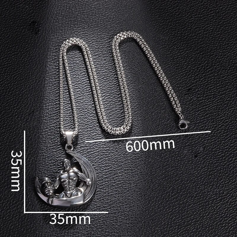 Hercules Hanteliai Muscle Man Fitness Pakabukas Nerūdijančio plieno Karoliai Vyrų Sporto Salė Sportas Charmer Papuošalai Kultūrizmo Dovana