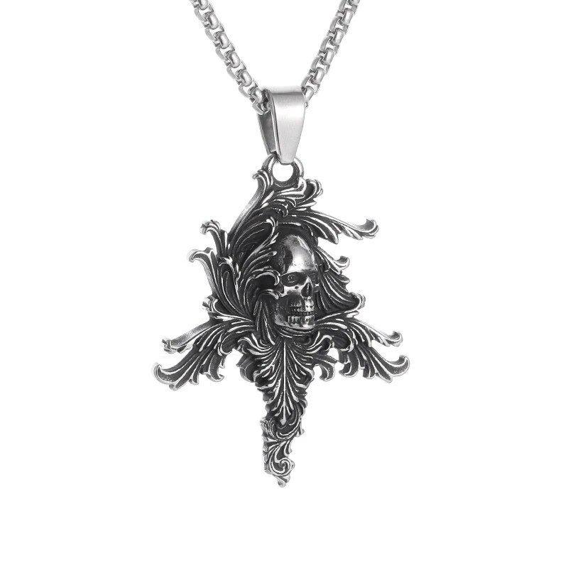 Vintažinės gotikinės gyvenimo gėlės kaukolės pakabukas karoliai vyrams moterims, hiphopo roko vakarėlis, pankroko papuošalai, dovanos