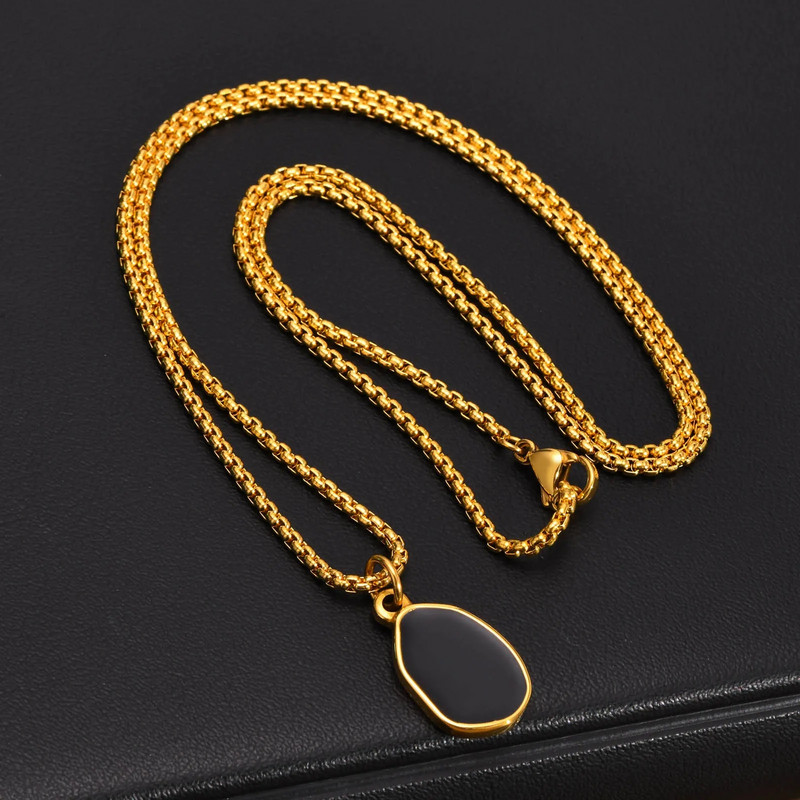 Uued trendikad ebaregulaarsed geomeetrilised ripatsiga kaelakeed meestele, ehted, roostevabast terasest kullavärvi karbiketi kaelakeed, kingitused