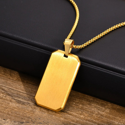 Nauji vyriški stilingi geometriniai karoliai su CZ akmeniu, roko punk nerūdijančio plieno šunų pakabukas, nemokama dėžutė 50/55/60/70 cm