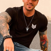 Trokutna muška ogrlica, muška ogrlica s geometrijskim privjeskom, muška ogrlica od nehrđajućeg čelika, muški nakit