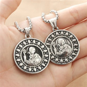 Nehrđajući čelik Sveti Benedikt Isusov križ Ogrlica Kršćanski San Benito Privjesak Muškarci Žene Katolička molitva Nakit