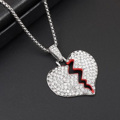 Hiphopo nuožmaus ryklio inkrustuota cirkonio pakabukas, vyriška žavesio tendencija karoliai Šaunūs repo roko vakarėlio papuošalai gimtadienio dovanos