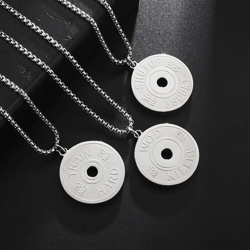 Aukštos kokybės nerūdijančio plieno 10–25–50 kg pakabukas su štangos lėkštėmis, fitneso įranga