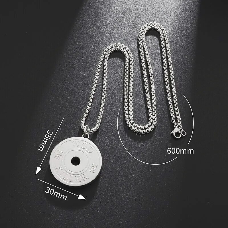 Aukštos kokybės nerūdijančio plieno 10–25–50 kg pakabukas su štangos lėkštėmis, fitneso įranga